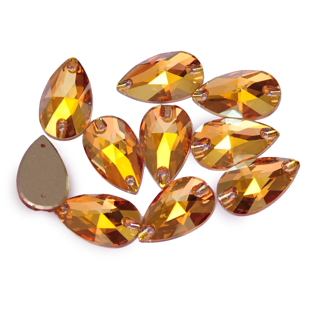 YANRUO 3230 قطرة معدنية أشعة الشمس خياطة على الأحجار الراين قطرات ستراس مسطح الذهب الأحجار الكريمة والمجوهرات الأحجار ديكور الملابس #3