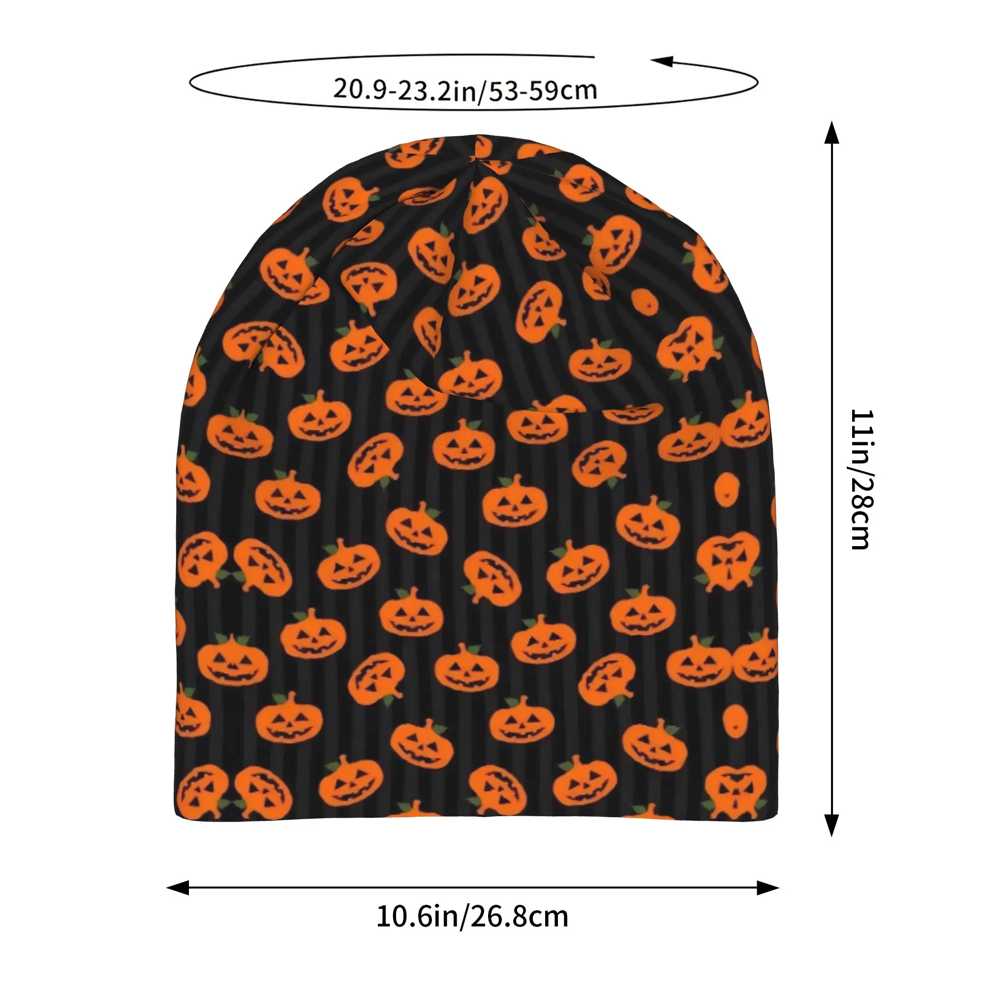 Halloween Ghost Pumpkin Spooky Trick Or Treat Witch Beanie Cap for Men Women Streetwear  Beanies Hat for Running