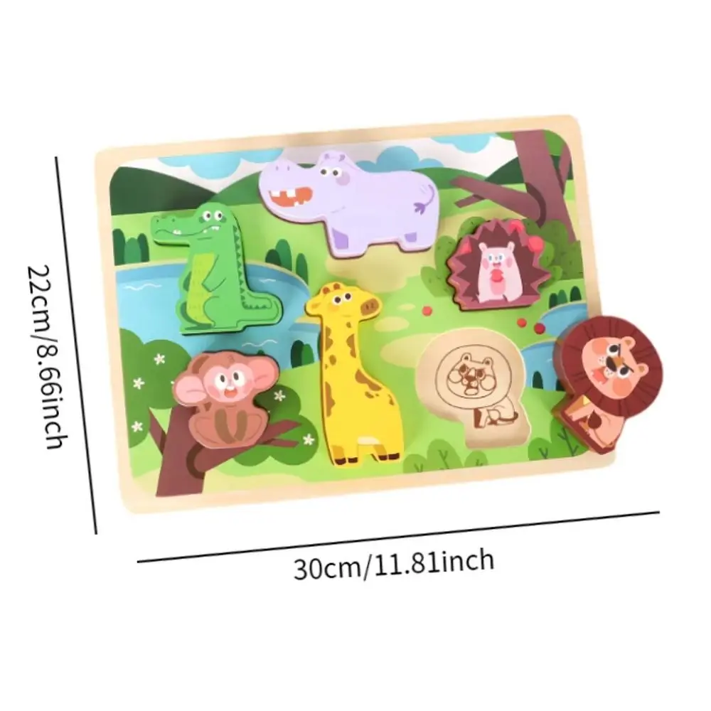 Puzzle Board Wooden Toys 3D Puzzles Montessori Pattern Cognitive Shape Matching Board Game Portable Logical Thinking