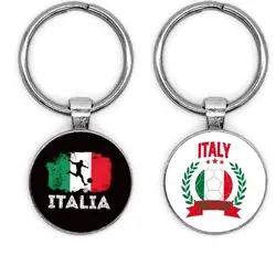1pc Italy Football Team Keychain Italian Sport Metal Key chain Bag Backpack Charm Keyring Sports Season Gifts for Son boyfriend