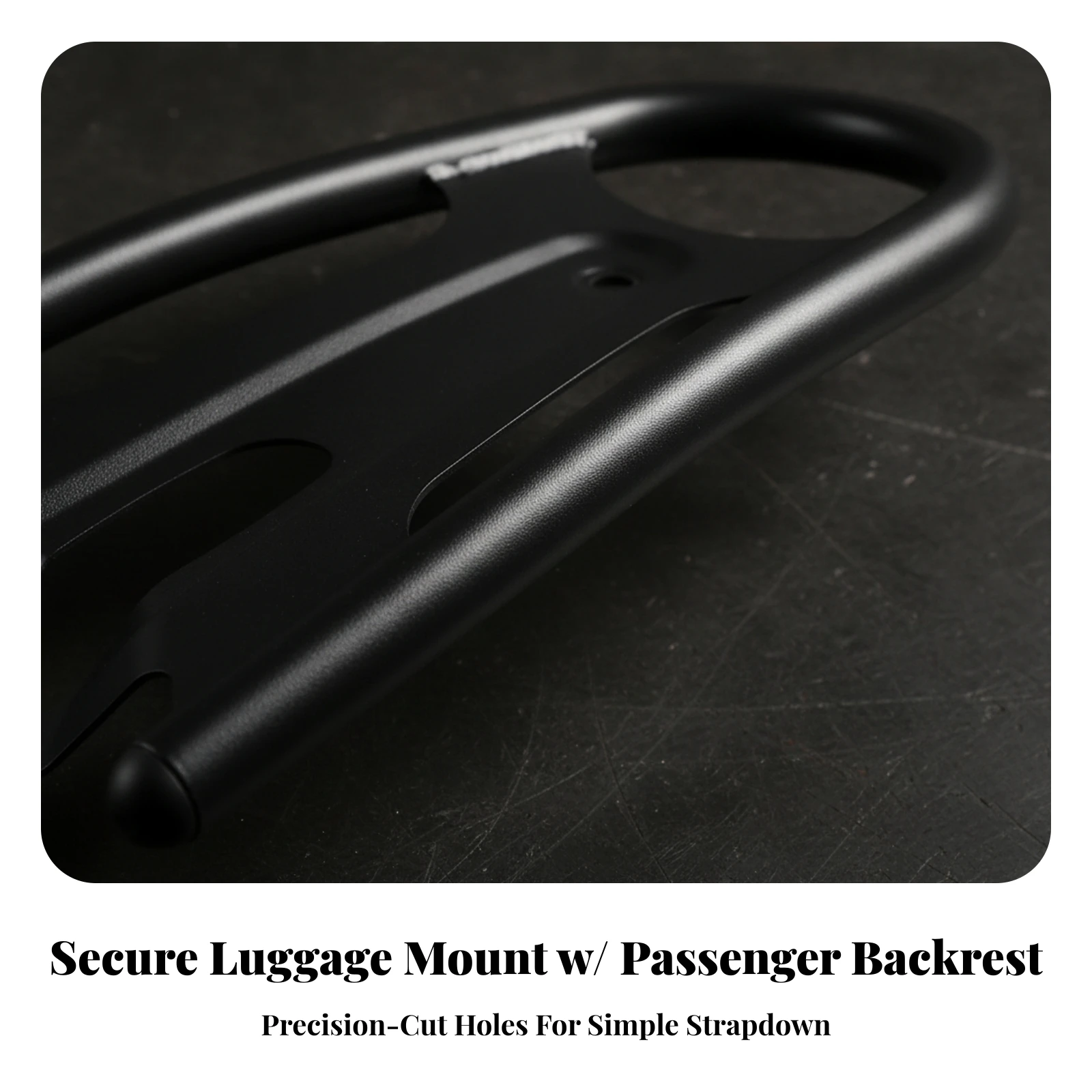 Rear Luggage Rack Cylindrical Rear Cargo Rack Hardware Heavy-Duty Black Finish for Motorcyclists, Daily Commuting