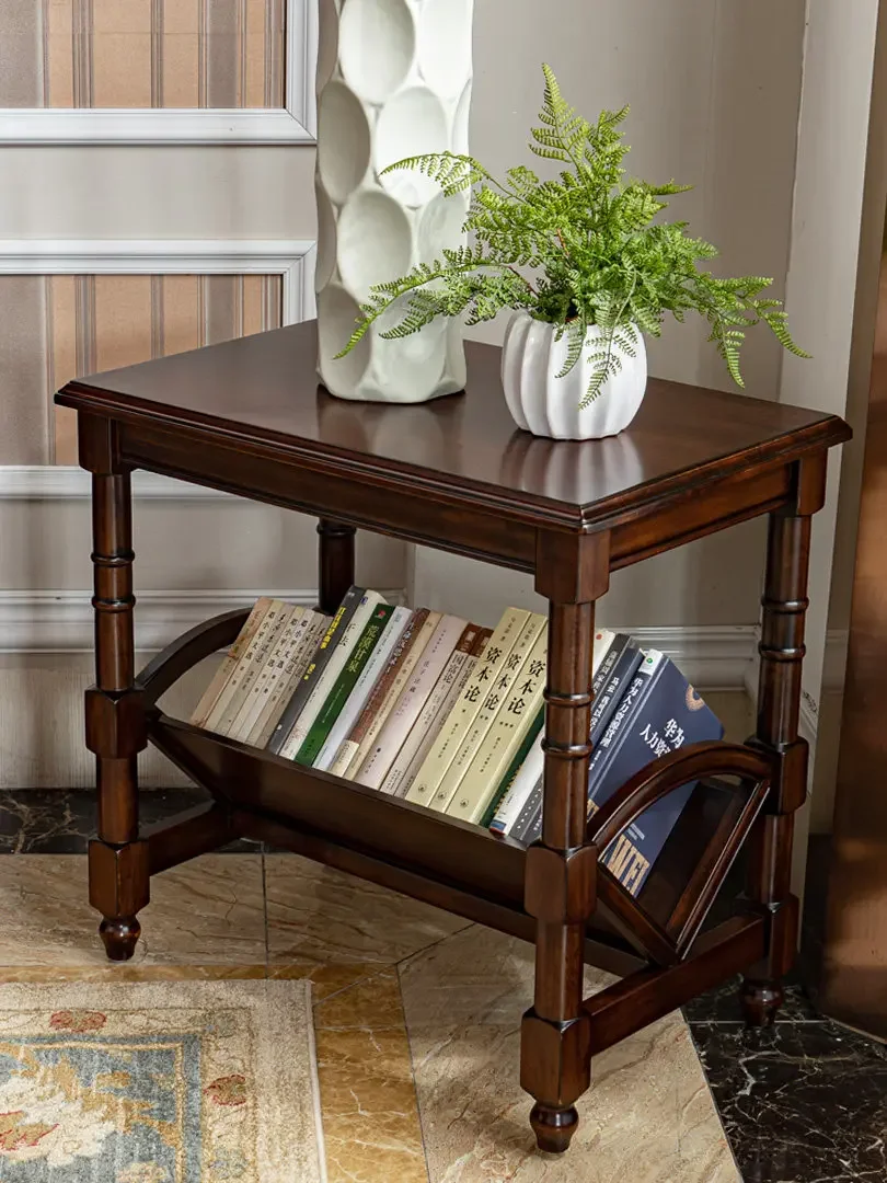 

Simple American style solid wood newspaper rack magazine rack retro newspaper storage storage rack living room