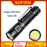 Sofirn SR12 1450LM Powerful EDC Flashlight SFT25R LED 18650 USB C Rechargeable Torch IP68 Waterproof