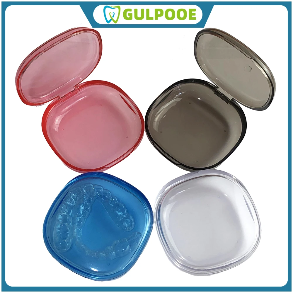 GULPOOE 1Pc Dental Retainer Box Orthodontic Case Invisible Braces Box Mouth Guard Denture Aligner Case Oral Hygiene Organizer