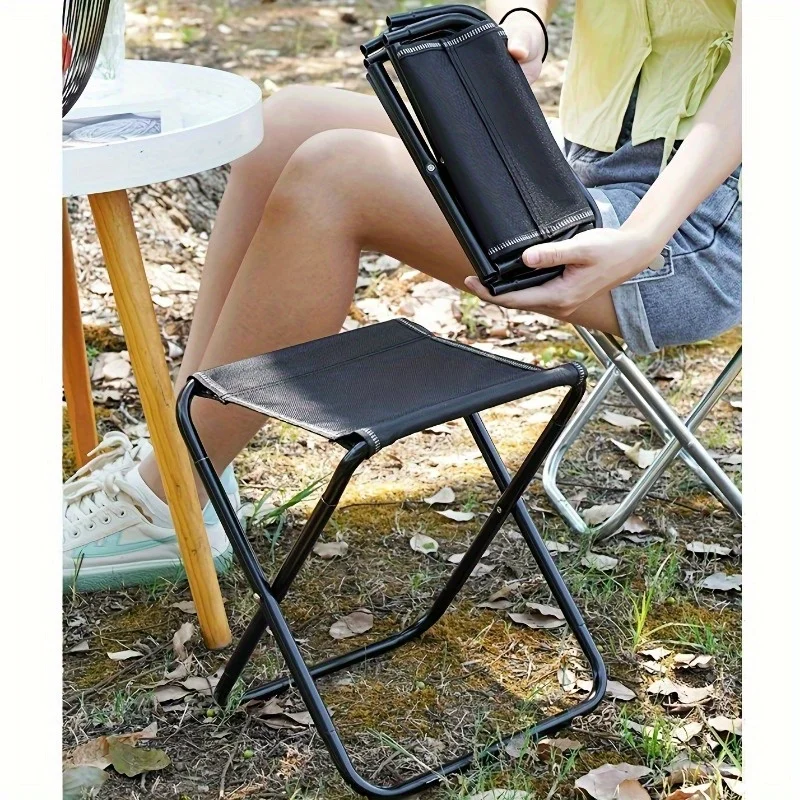 1pc Strong & Long-lasting Compact Folding Stool - Ultra-portable Quick-fold Chair for Outdoor Adventures - Perfect for Camping, 