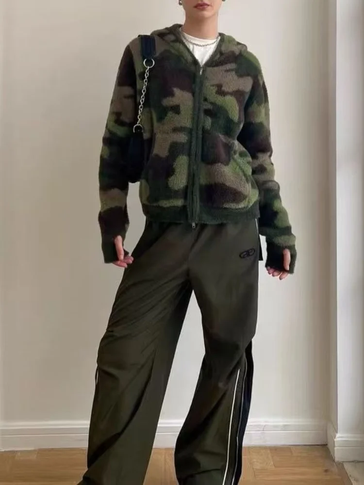 Women's Vintage Camo Zip Up Ho - огляд і ціна Sherpa Hoodie Fleece