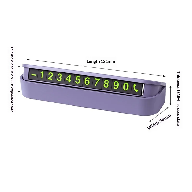 Vehicle Car Park Temporary Stop Card Phone Number Plate Concealed Number with 6 Digits Easy Switch for Public Parking