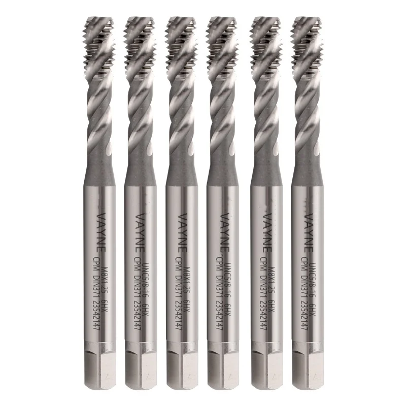 1 قطعة CPM مسحوق DIN371 376 القياسية الصلبة لقطع آلة صنبور لولبي الأمريكية دوامة مخدد الحنفية UNC UNF UNS2-56 3-48 1/4 5/16 3/8 #6