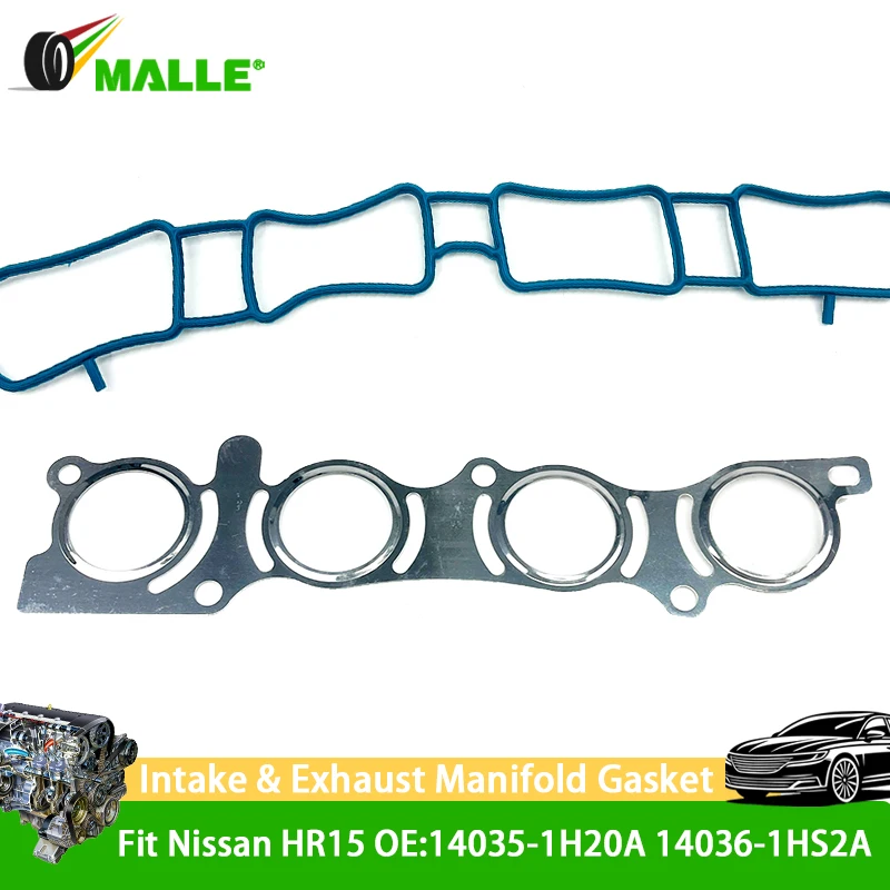 

Intake & Exhaust Manifold Gasket For Nissan Teana Kicks Sylphy Qashqai Sunny N17 Fit HR15 Engine Parts 14035-1H20A 14036-1HS2A