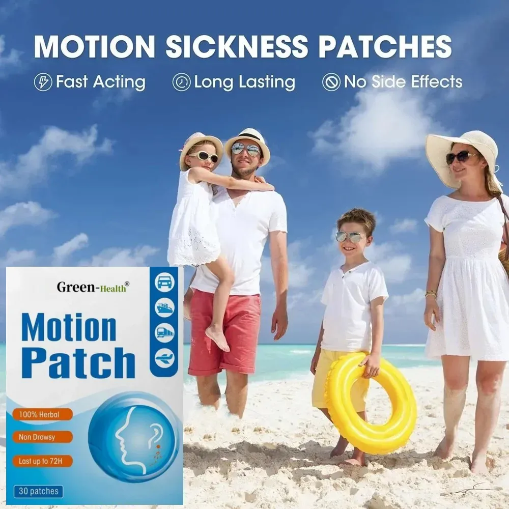 Motion Sickness Patch,30 Count,non Drowsy Sea Sickness Patches Behind Ear For Cruise Ship Travel, Waterproof Car Sick Patches