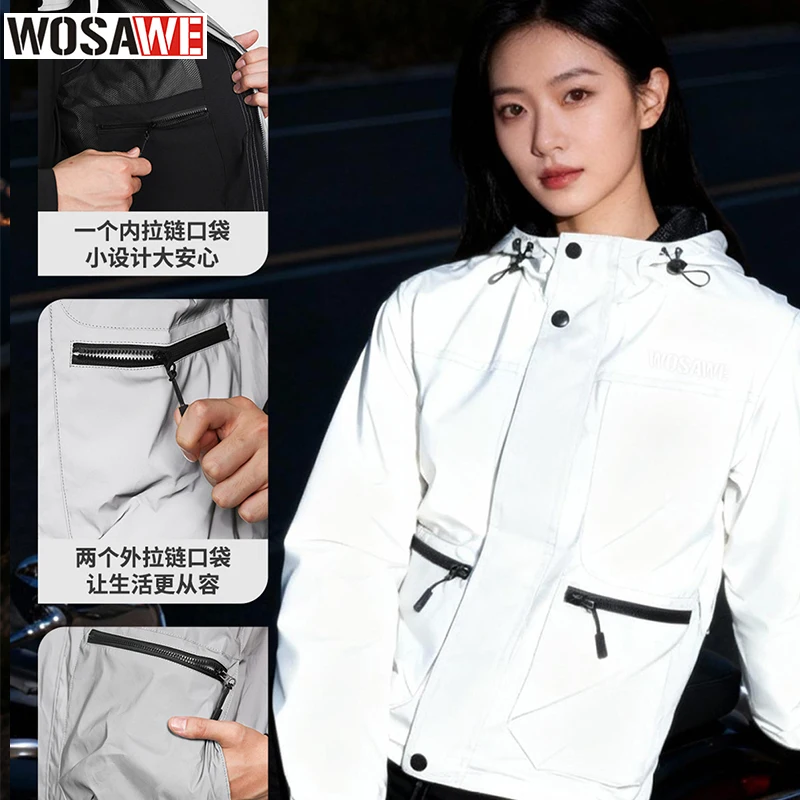 

Night Reflective Clothes Spring New Men's Hooded Jacket Outdoor Run Casual Windproof Coat Couples Hip-hop Streetwear