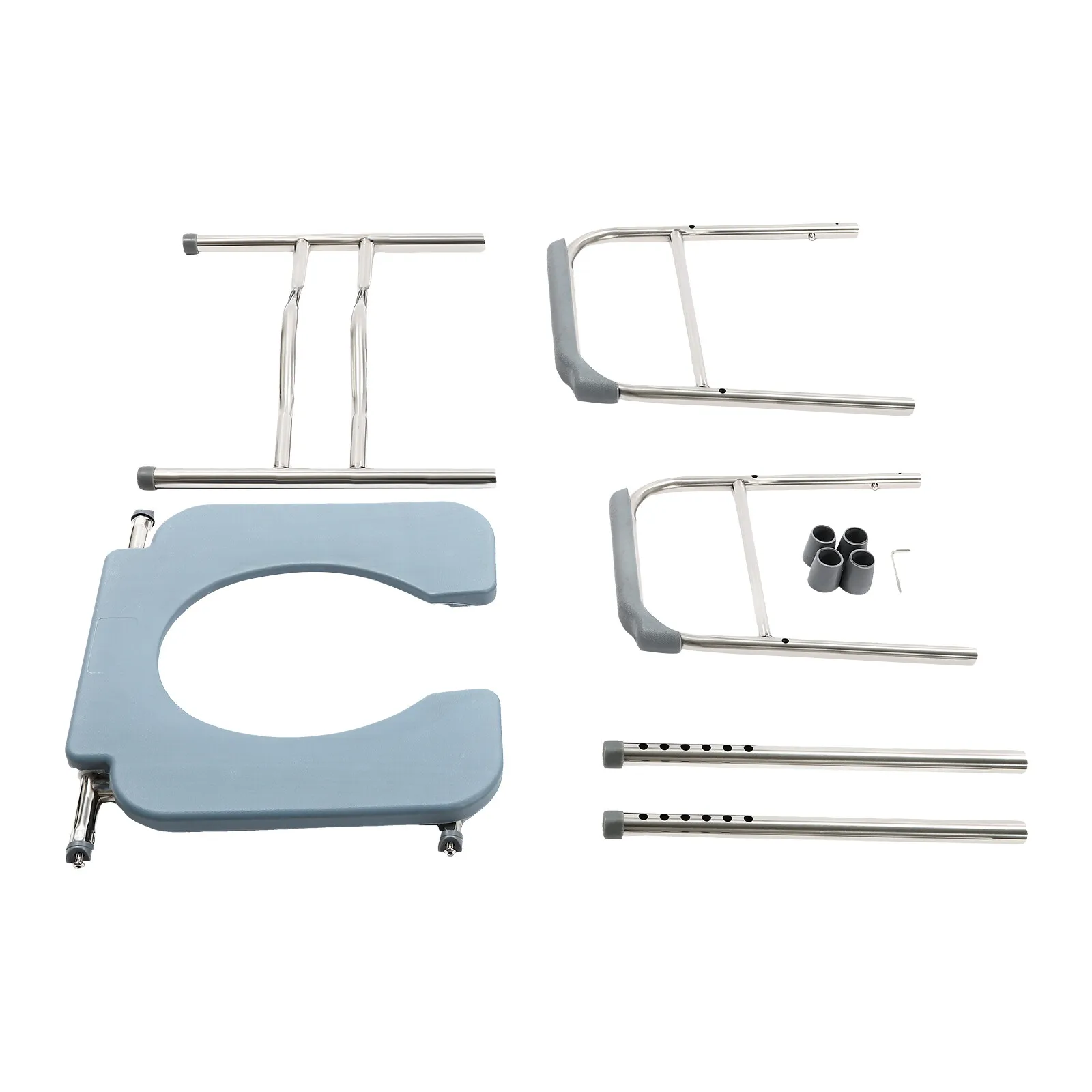 مقعد مرحاض مرتفع مقاس 25.2-29.13 بوصة بأذرع - متين وآمن للوصول إلى الحمام لكبار السن والمعاقين