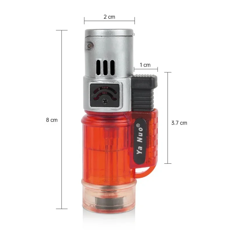 لهب أزرق الثلاثي الشعلة توربو أخف بندقية رذاذ ولاعة إلكترونية نفخ الغاز أخف البيوتان ولاعات السيجار NOgas #6