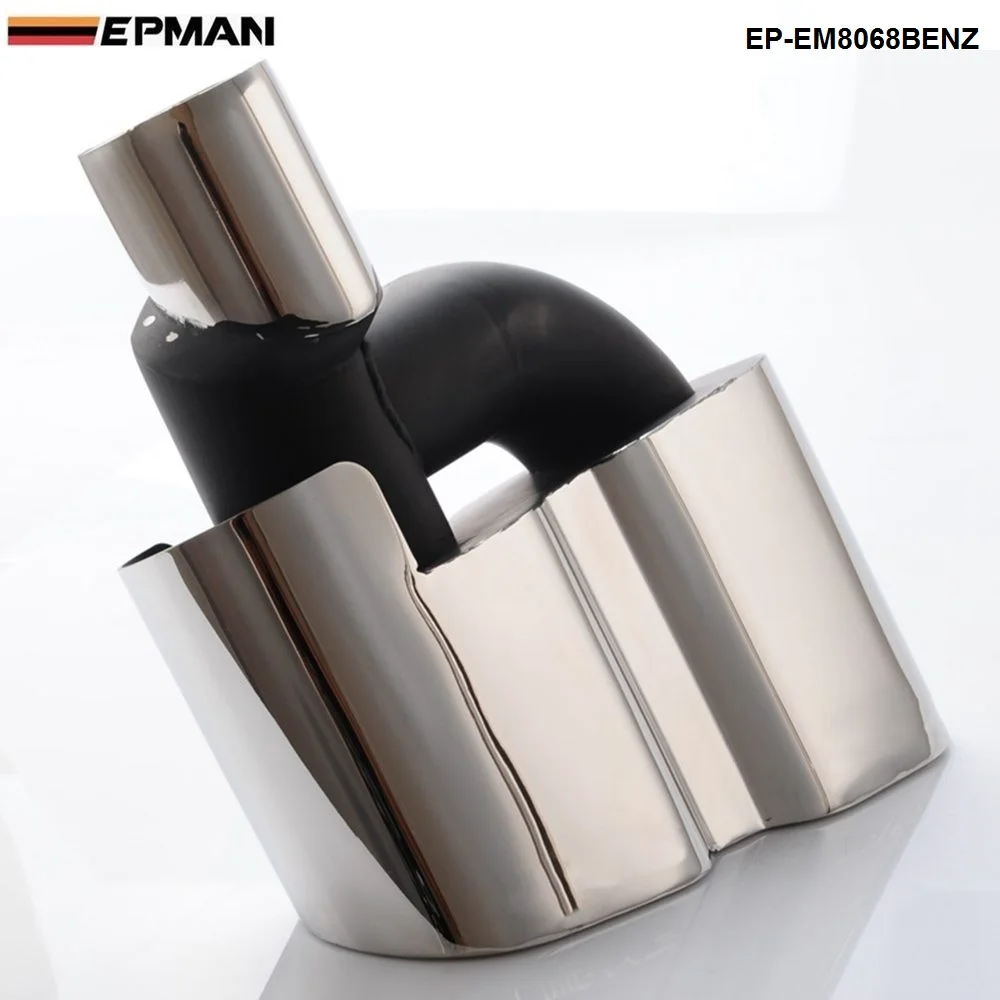 2 Caliber 5.2cm 304 Stainless Steel Chrome Exhaust Muffler Tip For BENZ S-Class W221 2008-2013 EP-EM8068BENZ