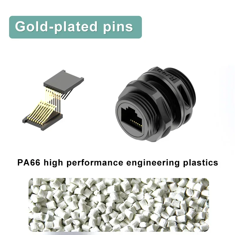 8P8C RJ45 Network Waterproof Connector Straight Through Network Plug 1.5A 125V rj45 Data Communication Network Connectors IP68