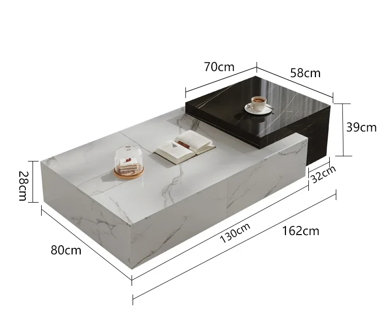 

Итальянская Минималистичная цельная каменная плита кофейный столик для гостиной светильник роскошный высокий сенсор