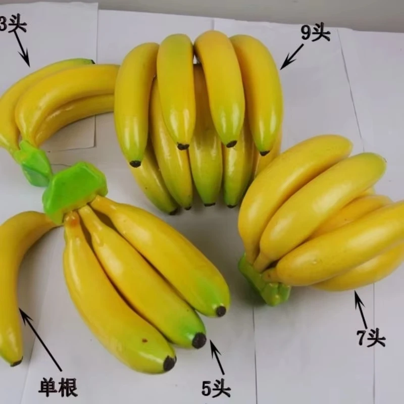 Plátano Artificial, Fruta Falsa de Plástico, Modelo Decorativo para el Hogar, Tienda de Frutas, Accesorio para Fotografía, Plátano de Simulación, Decoración del Hogar