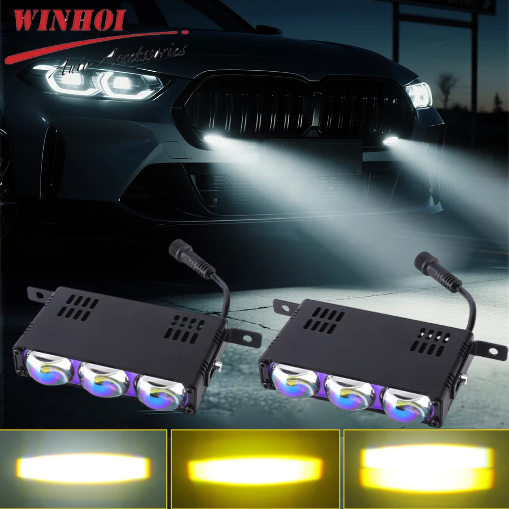 Car Grill Led Work Light Bar Addtional Led Bar White Yellow Spotlights Grille Lights 12-24V for Motorcycle Offroad 4X4 Truck