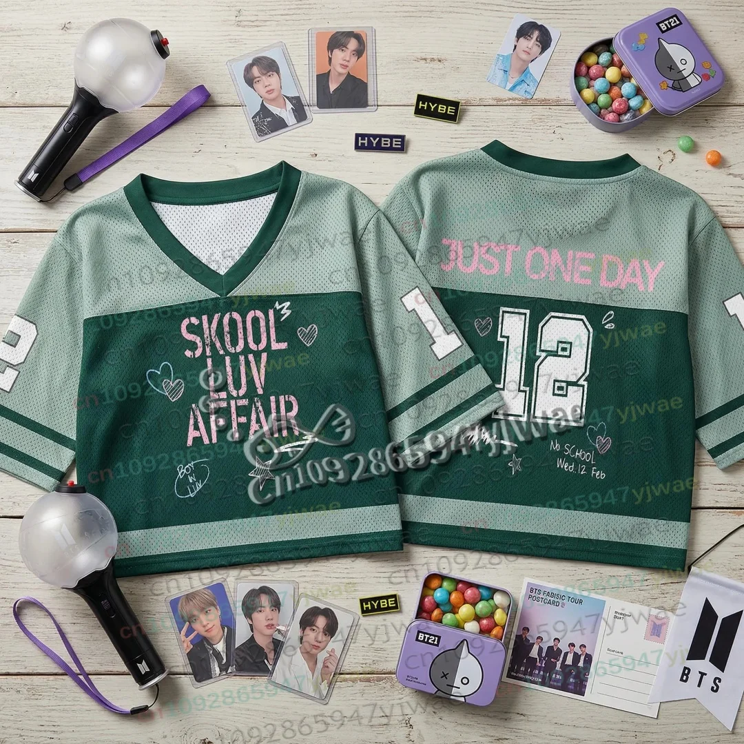 Damen Cheerleader Football Trikot Skool Luv Affair World Tour 2026 K-Pop Geschenk für Fans Sommer Herren Damen Crop Top T-Shirts – Detail 6