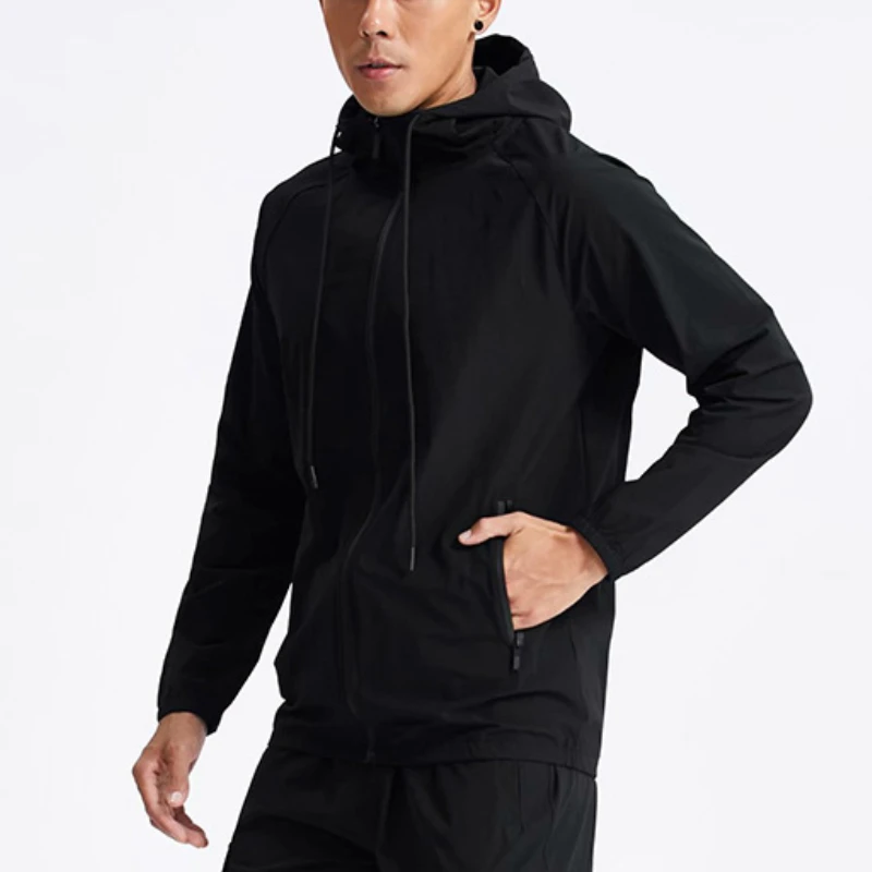 Men Fitness Sportswear Gym Training Long Sleeve Hoodies Sweatshirt Jogging Male Coat Cardigan Zipper Running Jacket