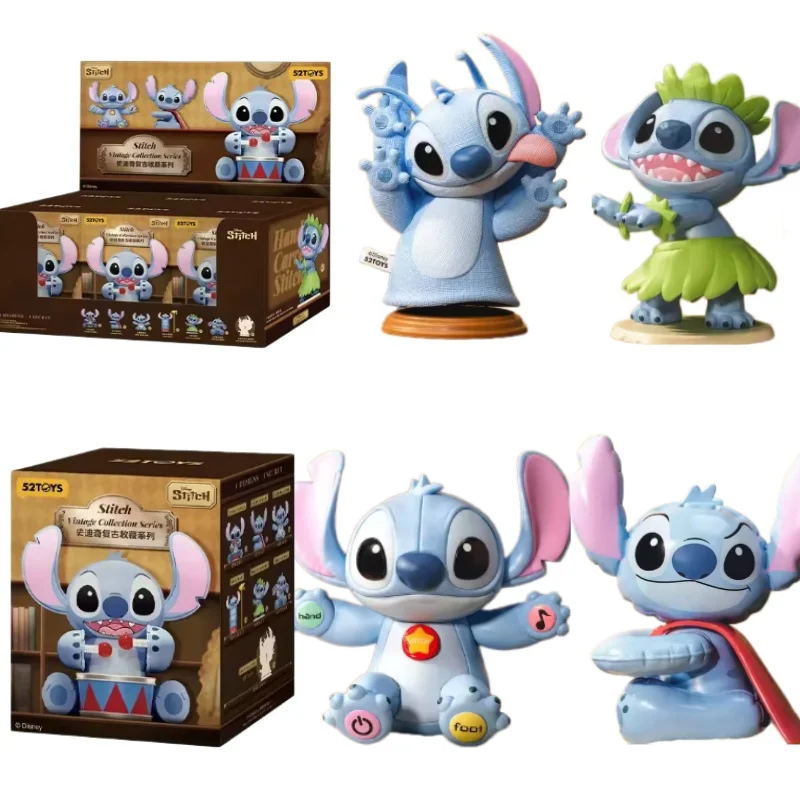 Anime 52TOYS Disney Stitch Vintage Collection Series Blind Box Figurine Desktop Decoration Trendy Toy Mystery Birthday Gift
