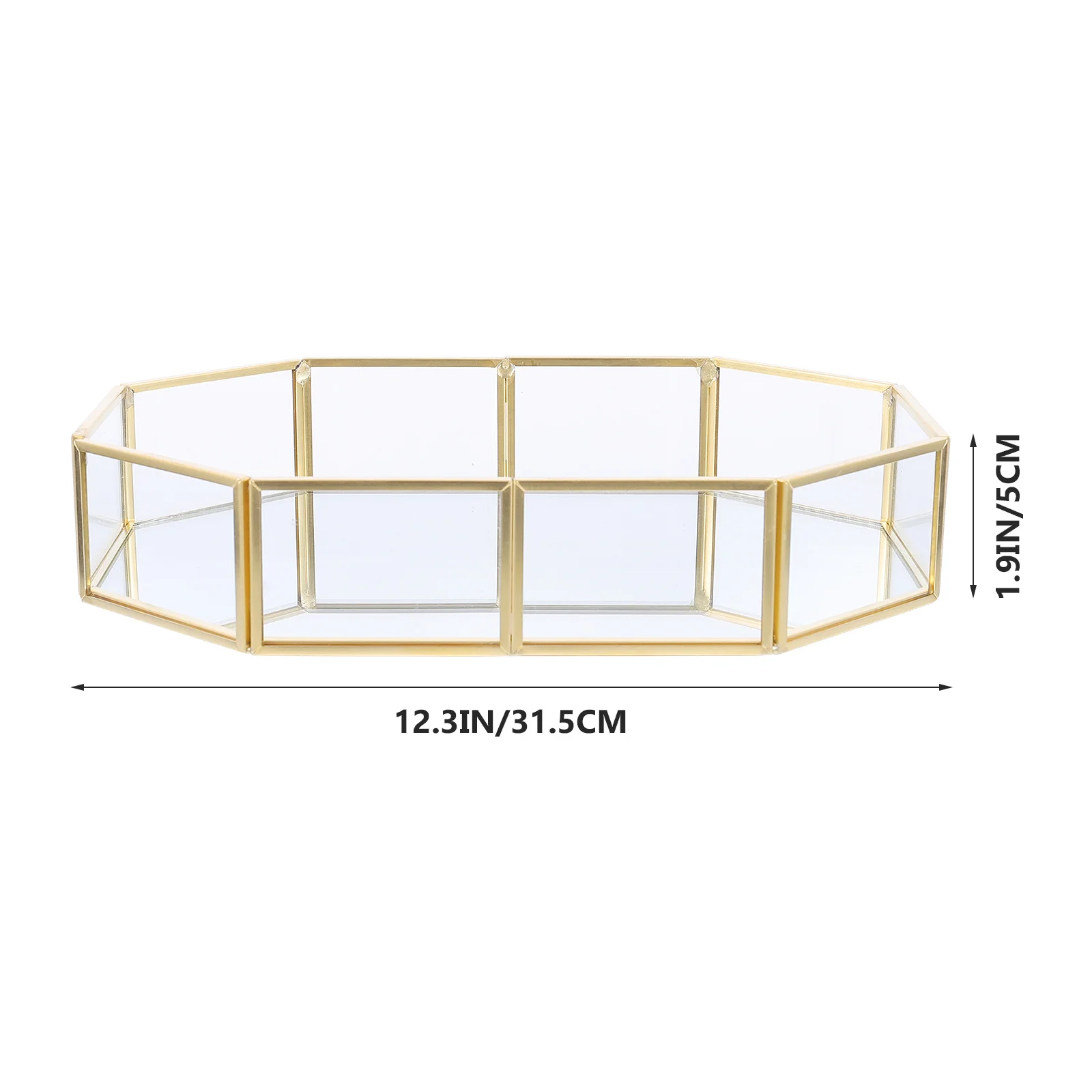 1Pcs Exquisite Jewelry Box Octagonal Glass Storage Tray Organizer for Rings Earrings Display Holder Jewelry Tray