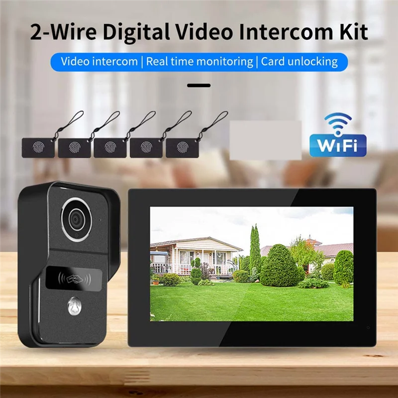 BNVN-7 Inch 1080P Wifi 2-Wire Intercom Door Bell Video Intercom System For Home Doorphone Wifi Tuya Touch Monitor