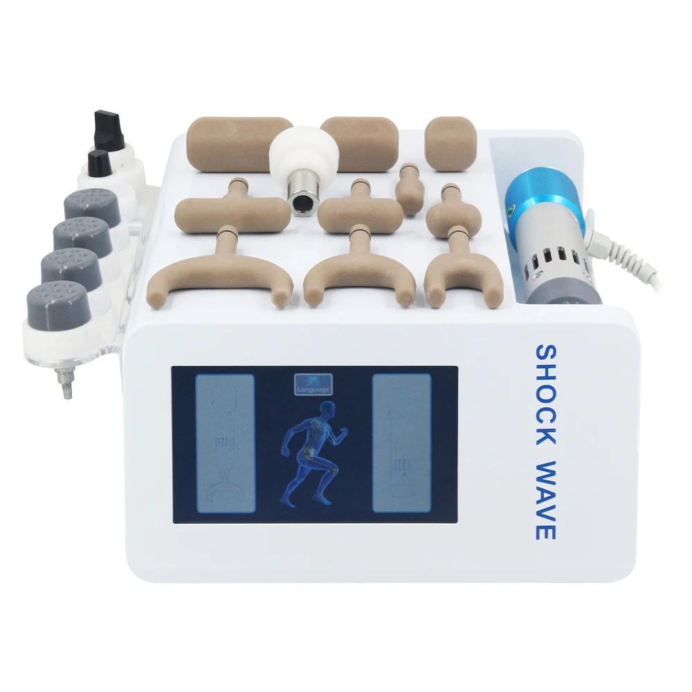 2025 New Professional Shockwave Therapy 300MJ For ED Relief Muscle Pain 1800N Chiropractic Corrective Massage Gun 2 In1 Massager