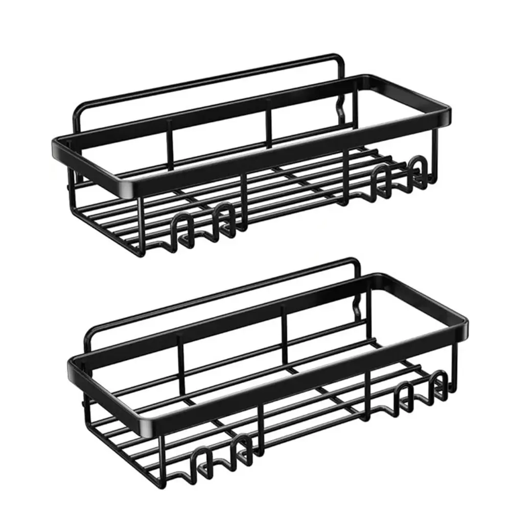 

Useful Metal Bathroom Shelf Adhesive Drain Wall Mounted Shelf Removable Space Saving Shower Storage Rack Shower Area