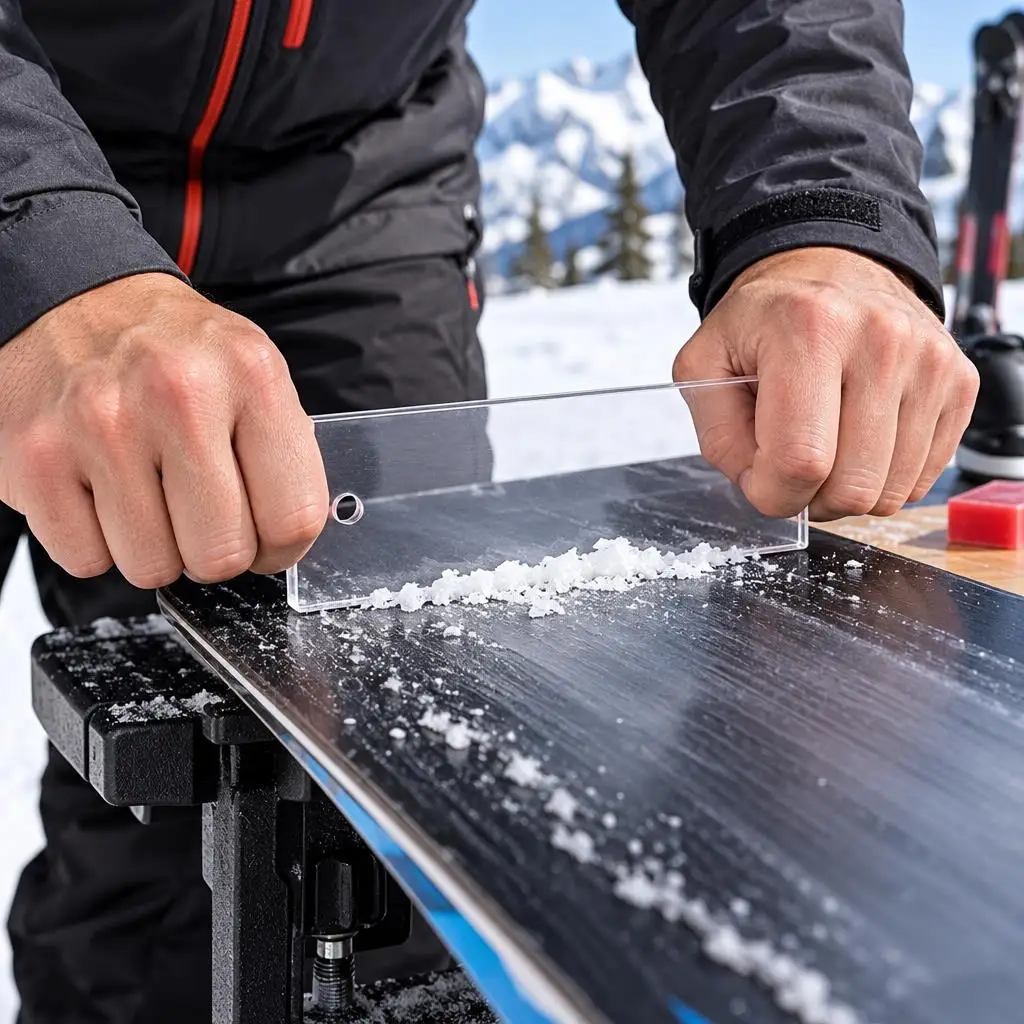 Clear Double-Sided Ski Wax Scraper, Adult Teen Snow Sport Lovers, Winter Mountain Precise Wax Trimming Ski Maintenance Accessory