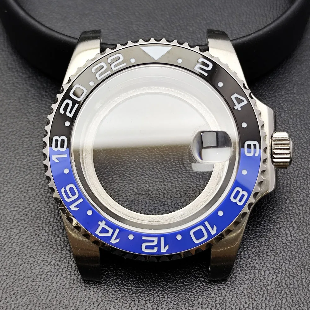 

40.5MM GMT Case Sapphire glass Bidirectional Rotation Fit NH34 NH35 NH36 Movemen 28.5mm dial 20mm strap accessories parts 5Bar