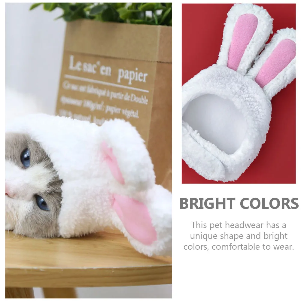 

2Pcs Pet Hats Comfortable Breathable Wear-Resistant Decorative Cat Bunny Ears Costume Party Accessory Cat Bunny Ears