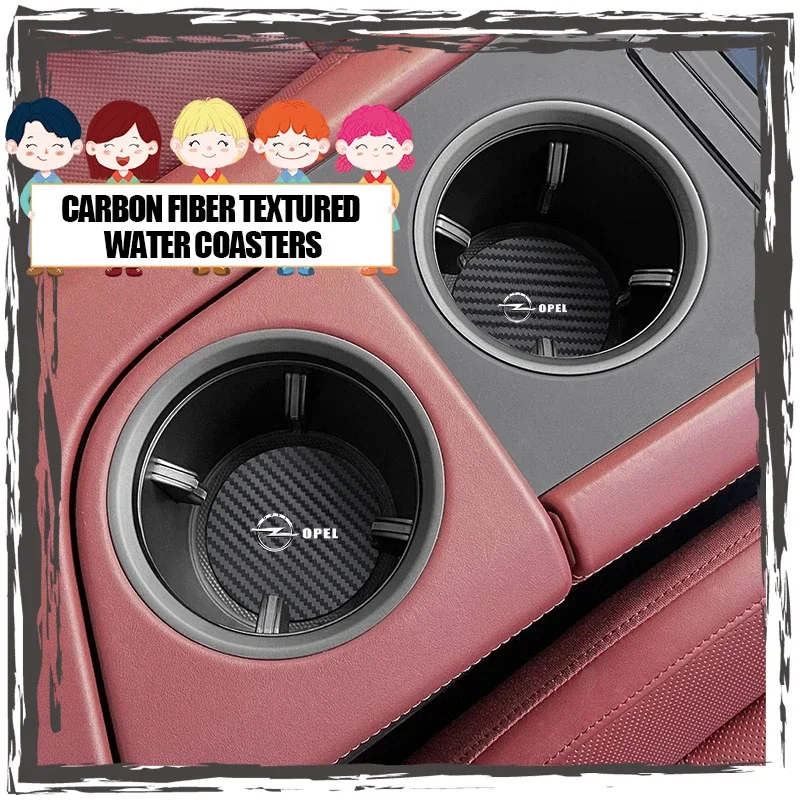 

Anti-slip mat for car carbon fiber cup bottle holder For Opel insignia Astra H G J Antara vectra Vivaro corsa c d zafira b Car