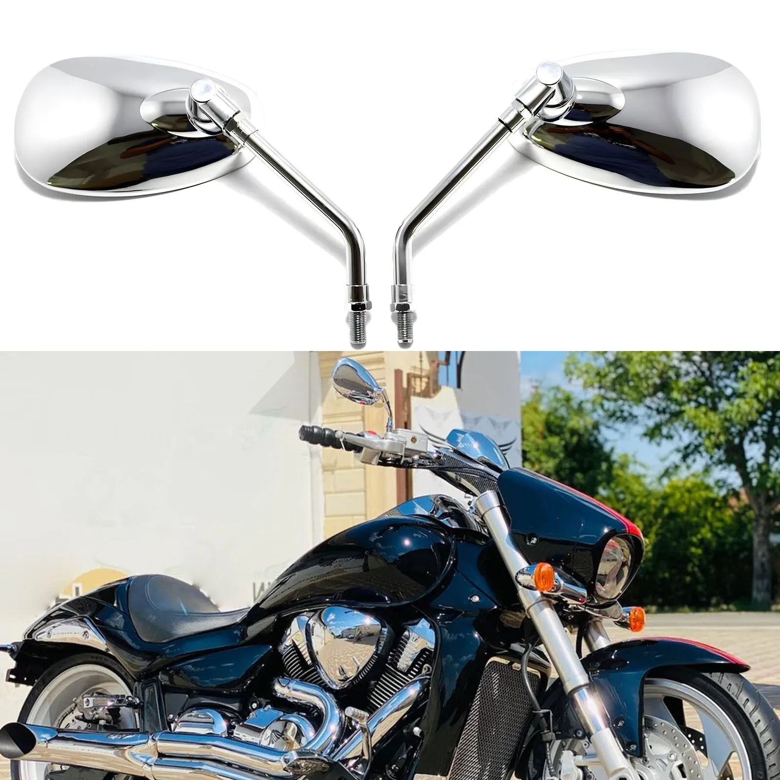 Pair Chrome Motorcy…