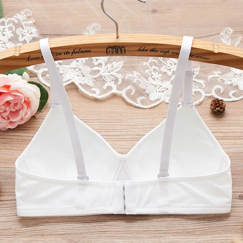 Cotton Comfortable Bra Girls\' Underwear Training Bra Adjustment Bra No Steel Ring Thin Girls\' Bra AB Cup 12 14 16 Teenage Girls