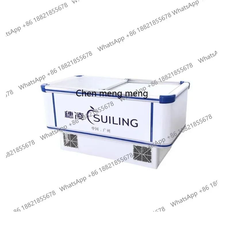 M85 Island Cabinet Commercial Horizontal Glass Sliding Door Refrigerated Display Cabinet Frozen Supermarket Order Cabinet