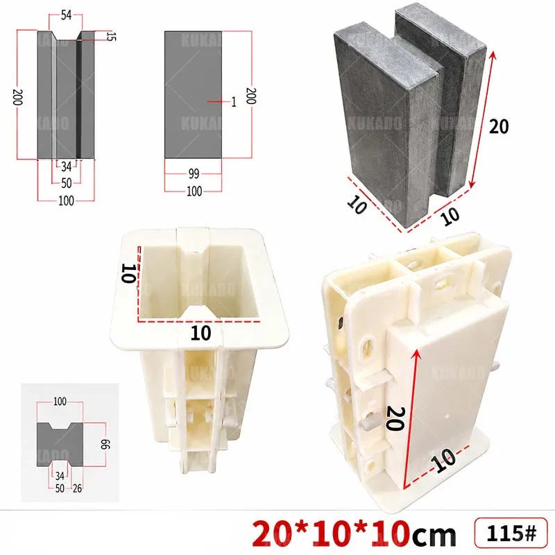 20×10×10cm 3‑in‑1 Double‑Sided Concrete Hollow Brick Plastic Mold Square Hole Return‑Type For Wall Decoration Partition Slope Pr