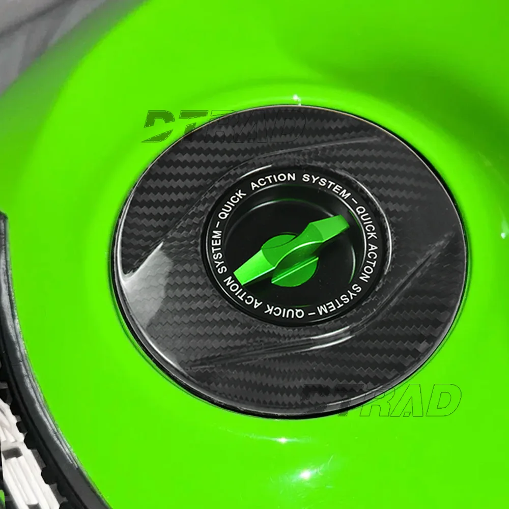 For KAWASAKI NINJA H2 H2R H2-SX SE Motorcycle Carbon Fiber Quick Release Fuel Filler Cap Keyless Oil Plug Petrol Tank Cover
