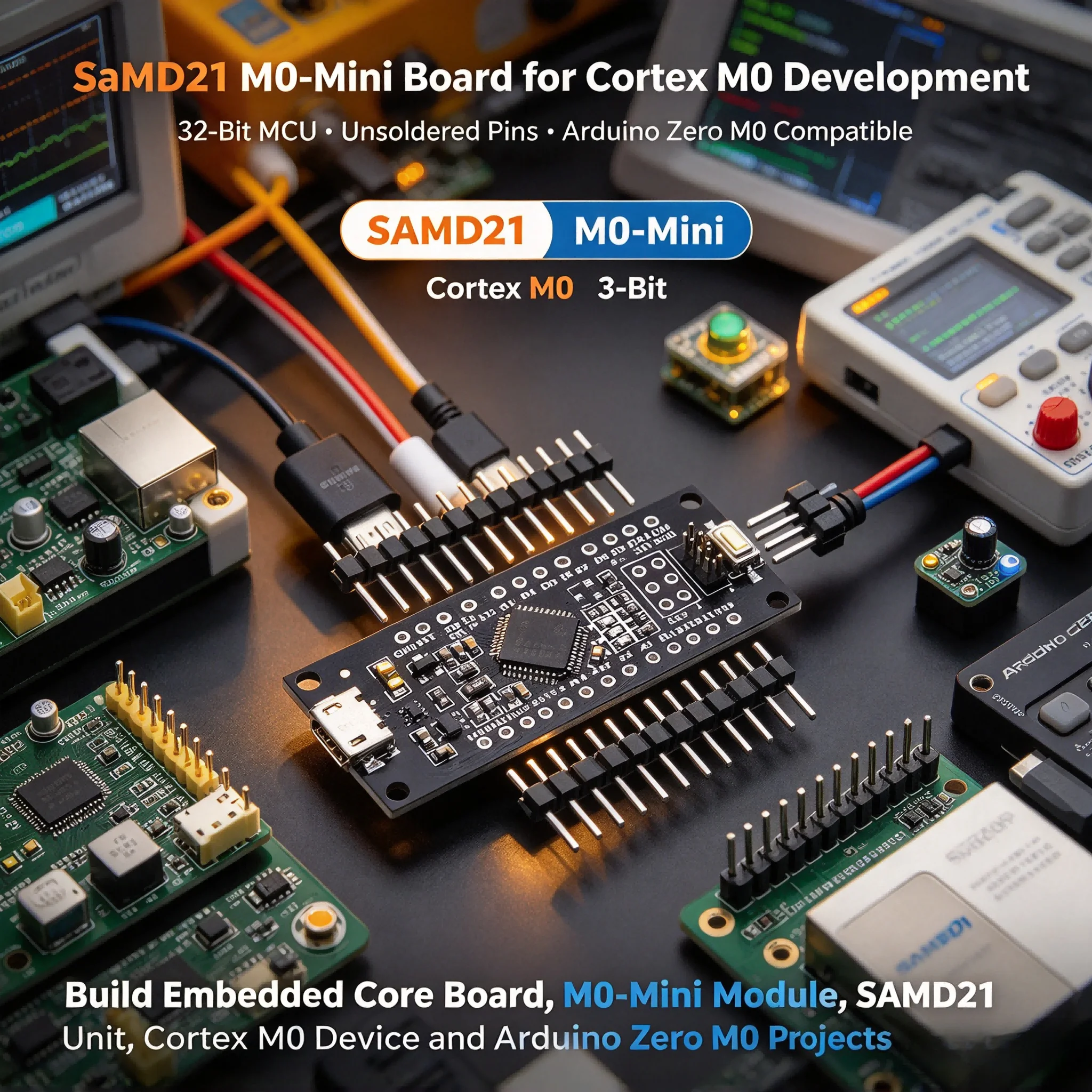 20Pcs SAMD21 M0-Mini Core Board ARM Cortex M0 32-Bit Unsoldered Pins Compatible with Arduino Zero M0