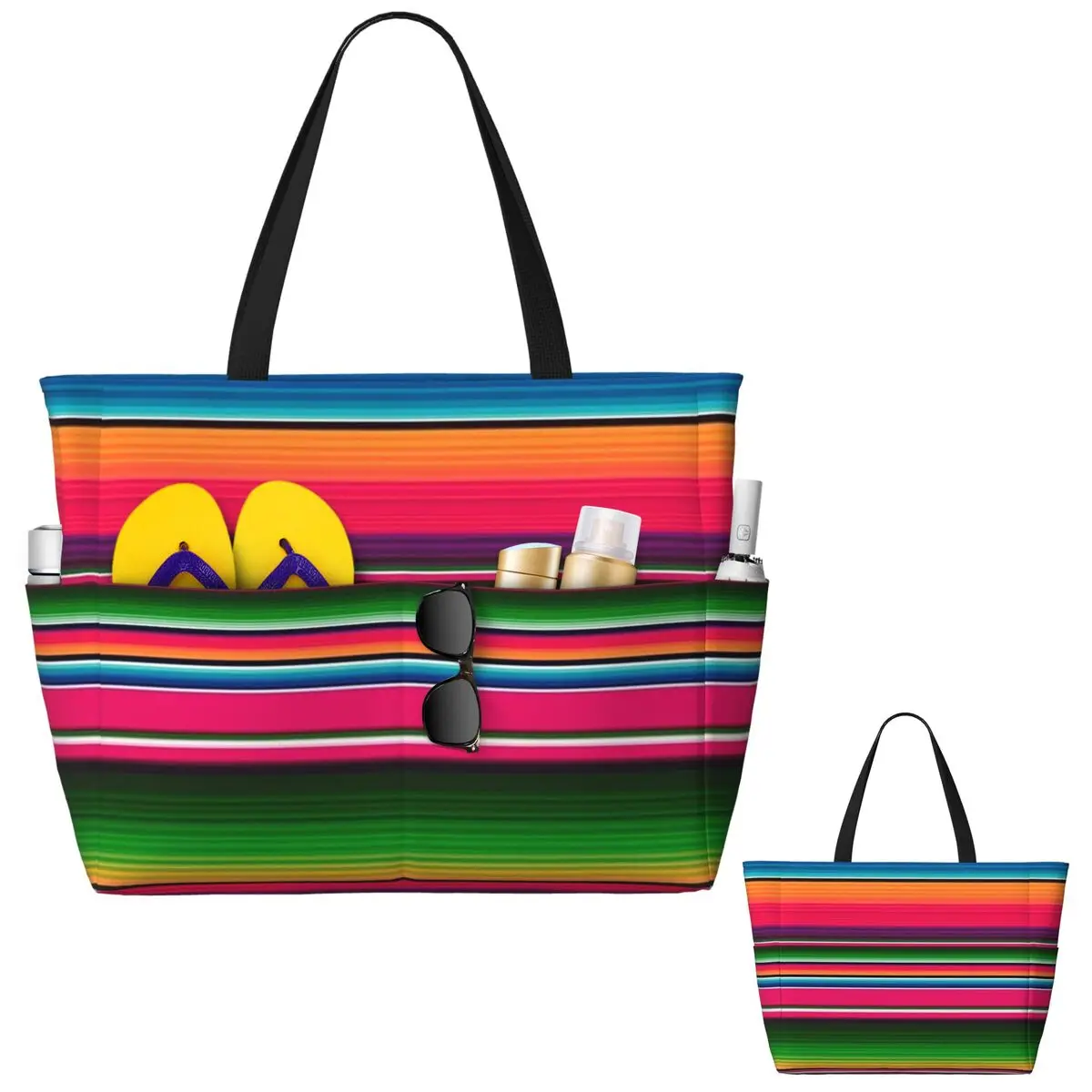 المكسيكي بطانية مخطط فييستا Serape حقيبة حمل على الشاطئ حقيبة رياضة رياضة اليوغا واق من المطر حقيبة حمل كبيرة المرأة حقيبة سفر حقيبة اللياقة البدنية #2