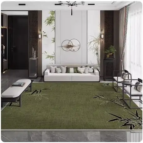 2024 Chinese Style Carpet Living Room Rectangular Sofa With Plant Bamboo Mat Tatami Non-Slip Rug