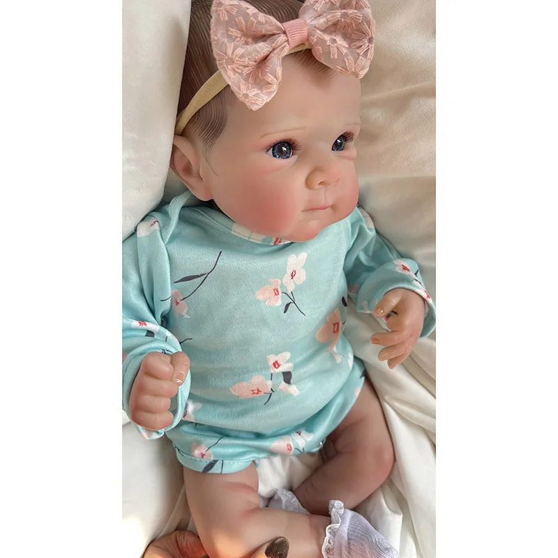 45 دمى ريبورن بيتي تاتش ناعمة نابضة بالحياة ثلاثية الأبعاد من الجلد فينيس مع رسم شعر يدوي للأطفال