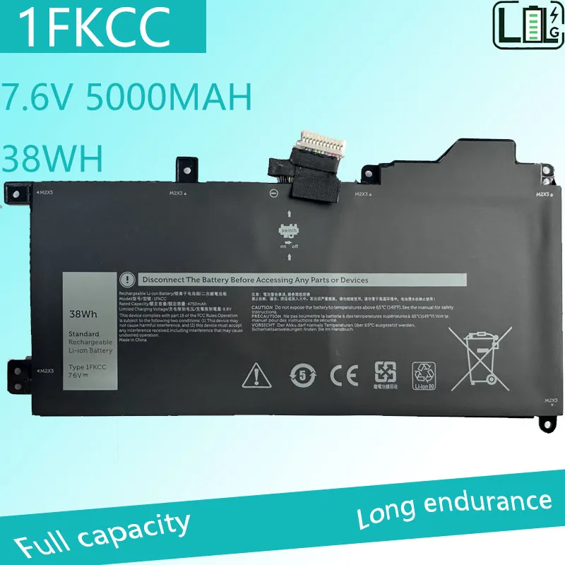 New 1FKCC Laptop Battery for Dell Latitude 7200 7210 2-in-1 Series Notebook T04J T04J001 09NTKM 9NTKM 0D9J00 D9J00 0KWWW4 KWWW4