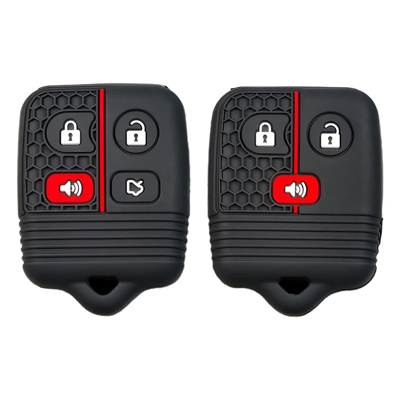 3/4 Buttons Silicone Key Fob Case Cover For Ford Focus Freestye F150 F250 E150 Ranger Explorer Econoline Lincoln Mercury