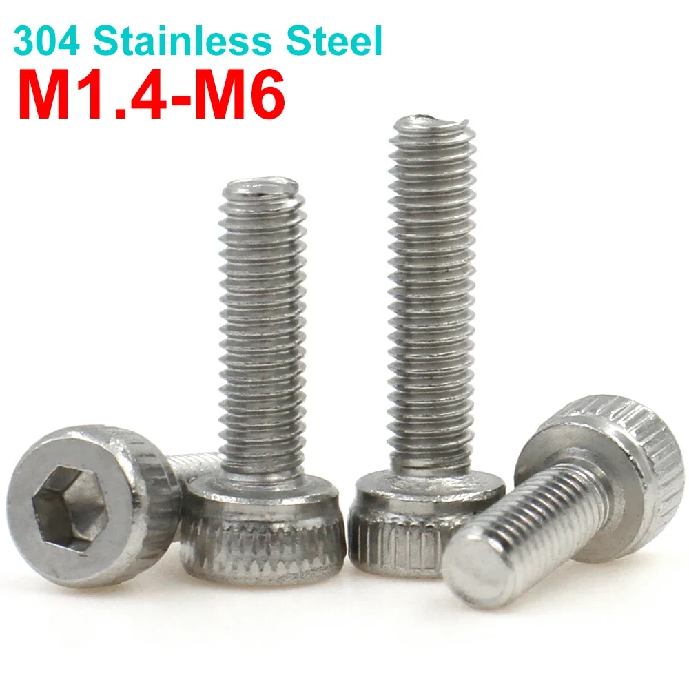 10/20/50/100pcs M1.4 M1.6 M2 M3 M4 M5 M6 DIN912 304 A2-70 Stainless Steel Hexagon Hex Socket Cap Allen Head Bolt Screw L=2-50mm