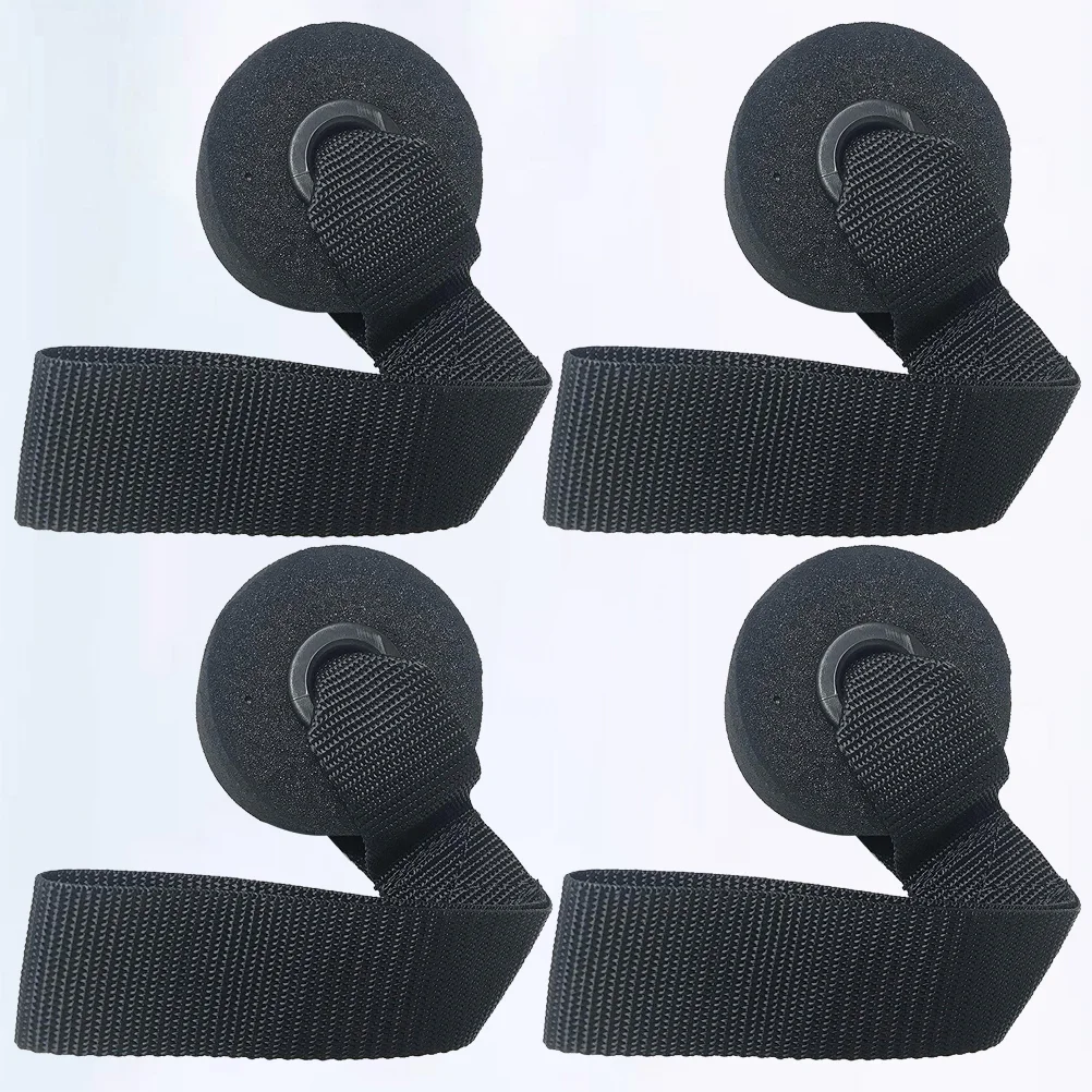 4pcs Home Fitness Exercise Training Strap Resistance Band Over Door Anchor Thick Pad Pull Rope Door Buckle (Black)