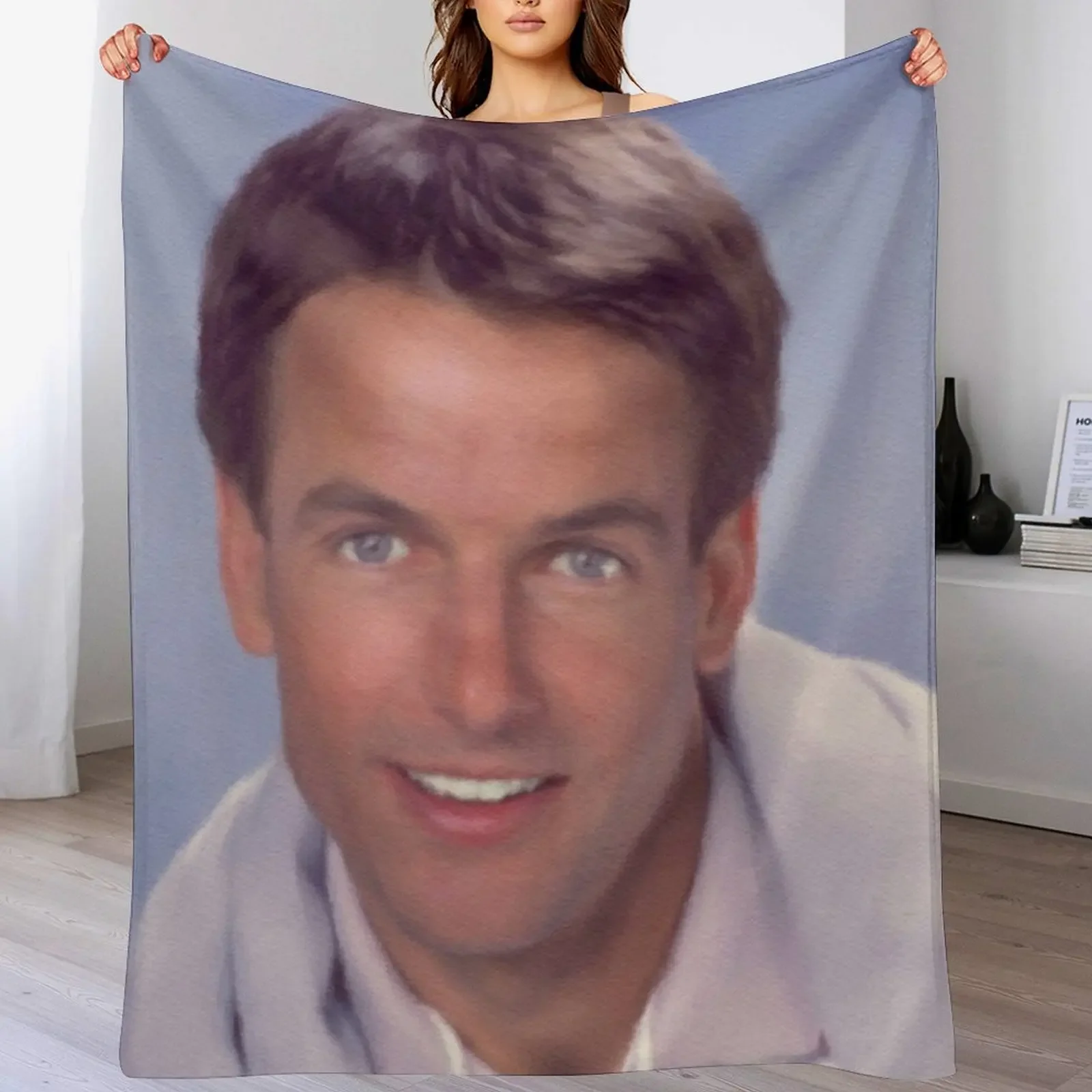 

Mark Harmon, TV Star Throw Blanket Faux Fur Soft Warm Blanket for Bed