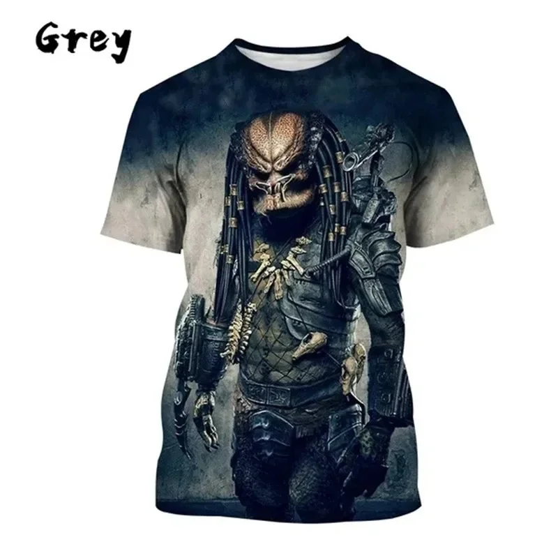 Horror Movie The Predator Harajuku T Shirt for Men Summer Street Short Sleeve T-Shirts Fashion O-neck Pullover Casual Loose Tops