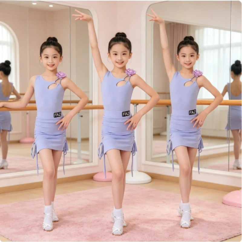 

Girls Latin Dance Dress Samba Tango Salsa Rumba Professional Competition Costume Children Stage Performance Outfit Dancewear