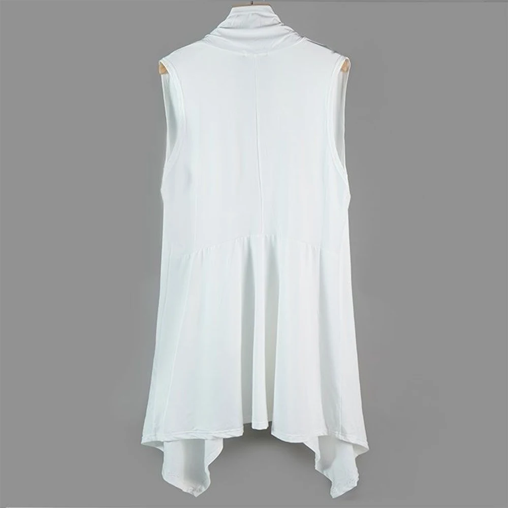 XS-5XL Summer Men's Solid Color Sleeveless Vest Cardigan American Retro Fashion Trendy Casual Simple Loose Breathable Men's Top